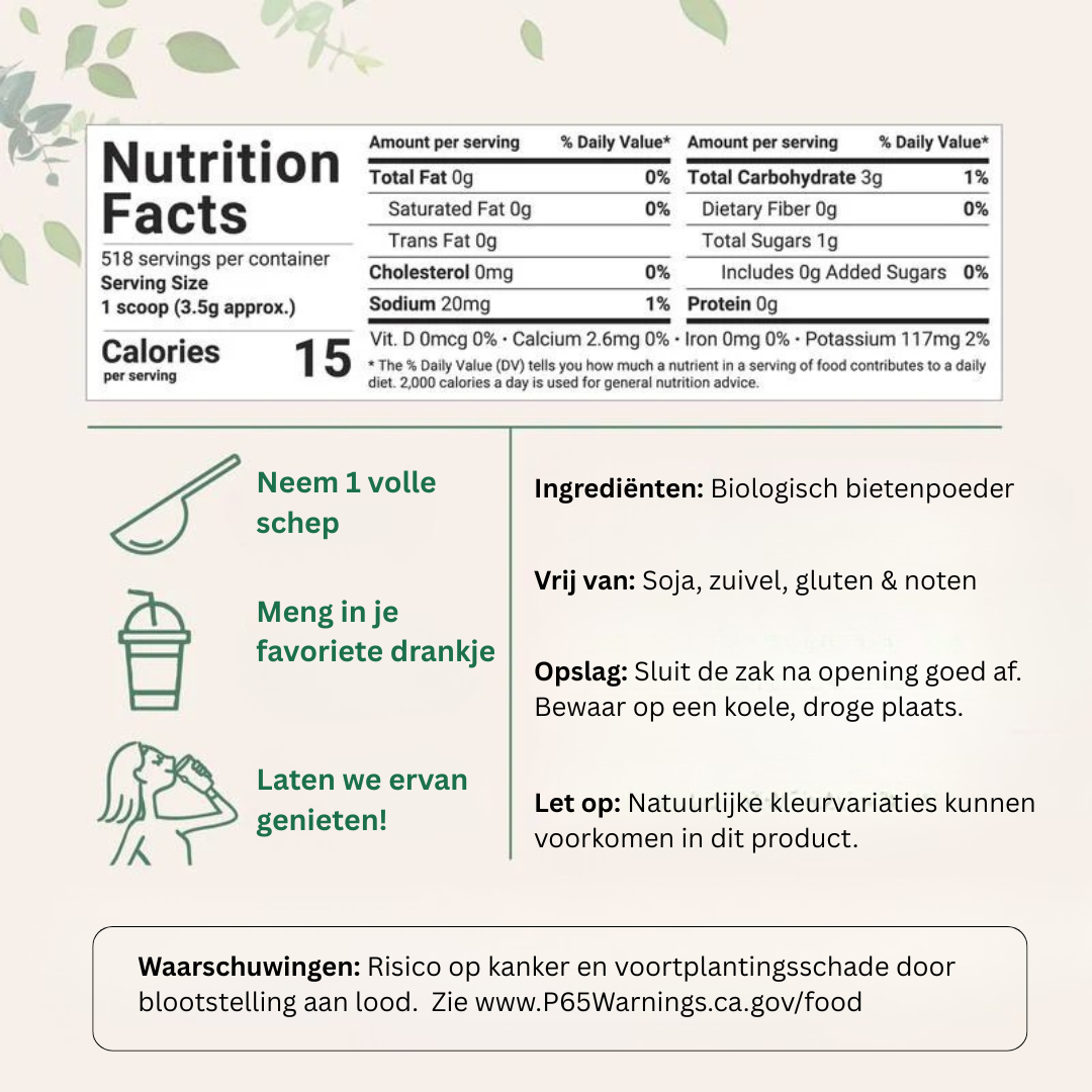 Het Nitric Oxide Bietenpoeder